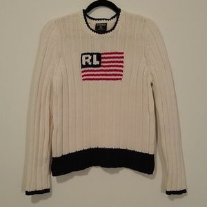 Polo jeans Ralph vintage American flag sweater L